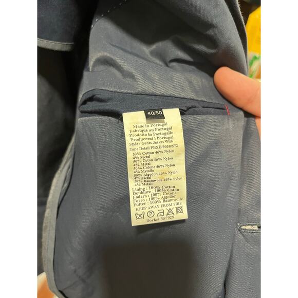 Paul Smith Men's Mid-Fit Navy Stretch Organic Cotton Unlined Blazer - Picture 4 of 7